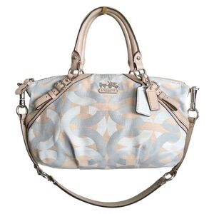 Coach Madison Sophia Satchel - OP Art Design in Silver Bay Mist